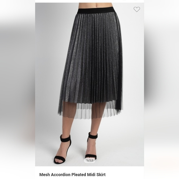 Pleated Maxi Skirt Elastic Waistband - Picture 4 of 5